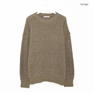 (Unisex) Melange Natural Round Knit