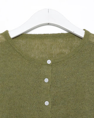 Metal tag point clear button cardigan