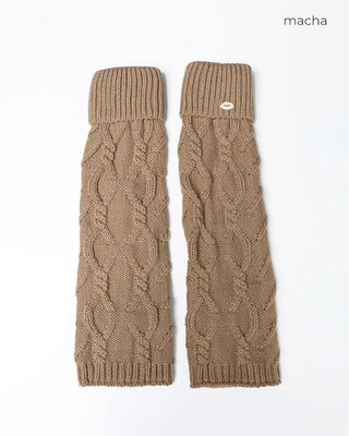 Cable knit leg warmers