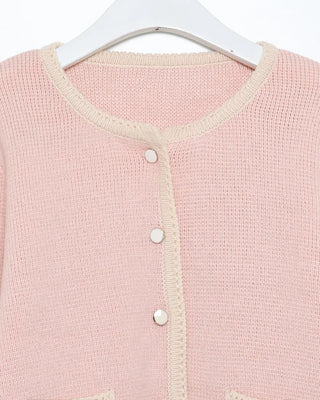 Two-tone knit cardigan