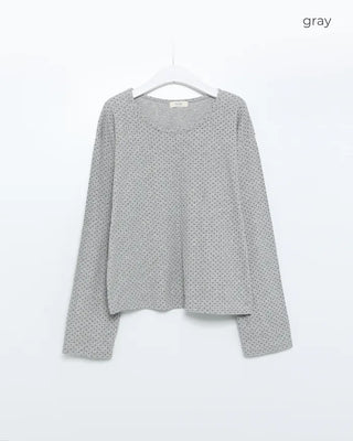 Mini polka dot pattern long-sleeved T-shirt