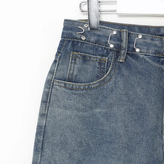 Denim with waist buckle