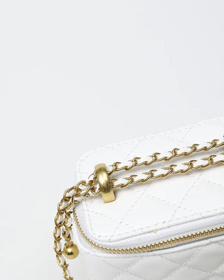 Gold Point Quilted Mini Vanity Bag