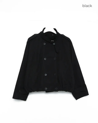 High-neck half trench jacket