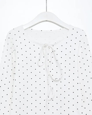 Frilled polka dot T-shirt
