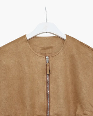 Suede crop jacket