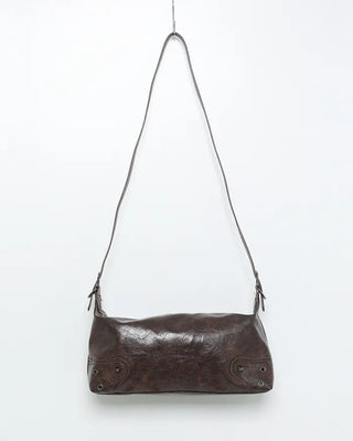 Vintage leather one-shoulder square bag