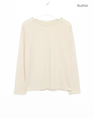 Round neck simple long T-shirt