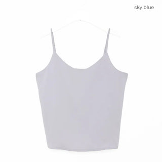 V-neck satin sleeveless top