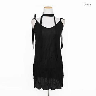 Sleeveless dress with scarf set