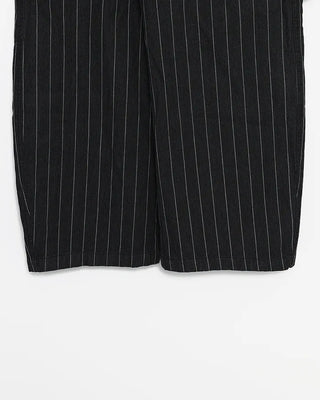 (Unisex) Hammer Loop Pinstripe Black Denim Pants