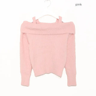 Mohair off-shoulder knit