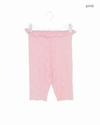 Waist frill lace half leggings