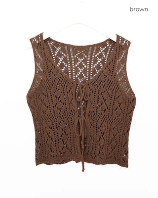 Crochet knit vest