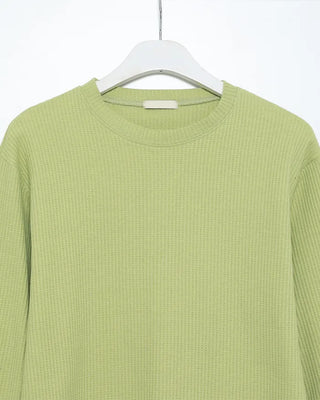 Round neck waffle long t-shirt