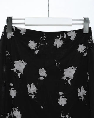 Flower Chiffon Midi Skirt