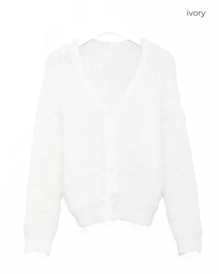 Fur knit cardigan