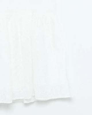 Flower Punching Cap Sleeve Peplum Tunic
