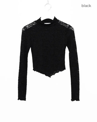 Slim Fit Lace Long Sleeve Shirt