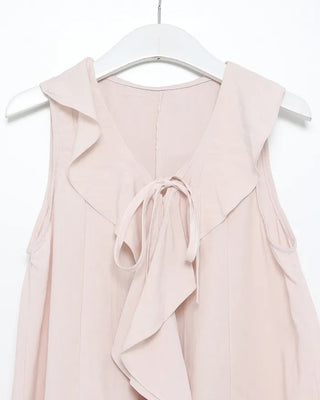 Ruffle Ribbon Vest Blouse