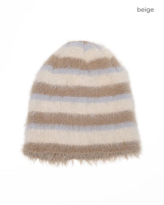 Two-tone striped knit hat