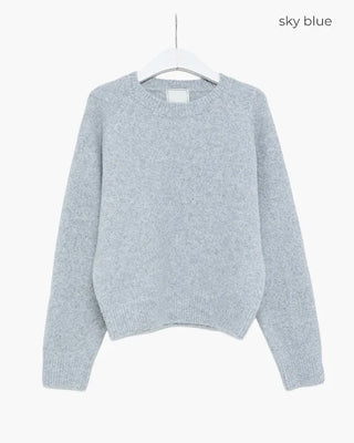 Round neck raglan knit
