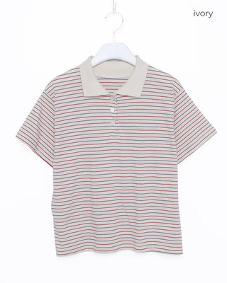 Striped polo shirt