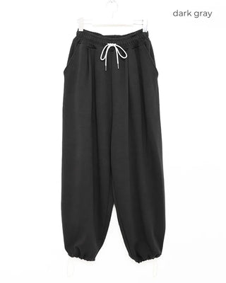 (Unisex) Two-pleat drawstring pants