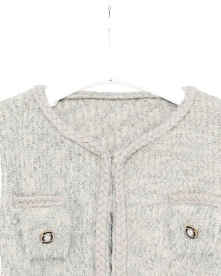 Tweed-style Angora Cardigan