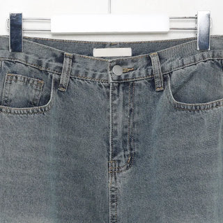 Vintage slit denim pants