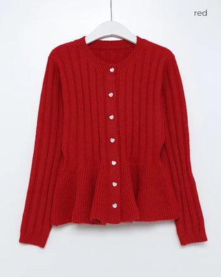 Peplum Rib Cardigan