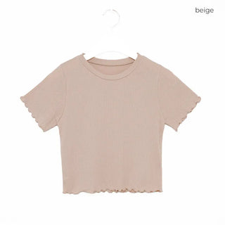 Cropped Frill Half-Sleeve T-Shirt