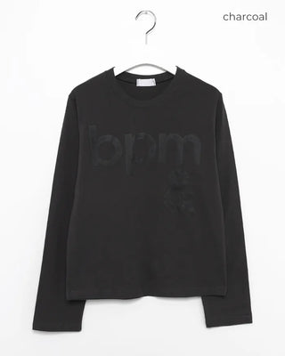 bpm & Lettering Long Sleeve Cut and Sewn