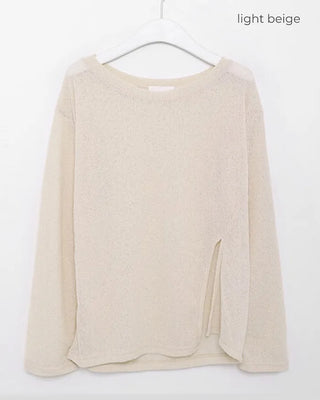 See-through slit round knit