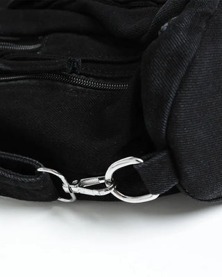 3-way multi-pocket denim bag
