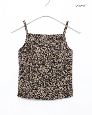 Leopard print semi-cropped camisole