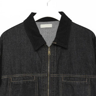 (Unisex) Two-tone Zip Denim Jacket
