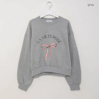 Ribbon print sweatshirt
