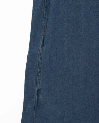 Round neck denim midi dress