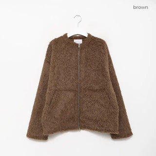(Unisex) Shaggy Round Zip Jacket