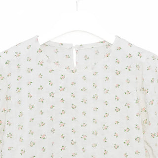 Flower pattern short-sleeved blouse