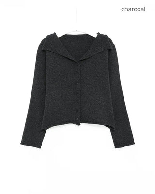 Sailor collar knit cardigan