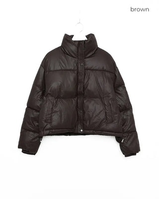 High-neck short down jacket