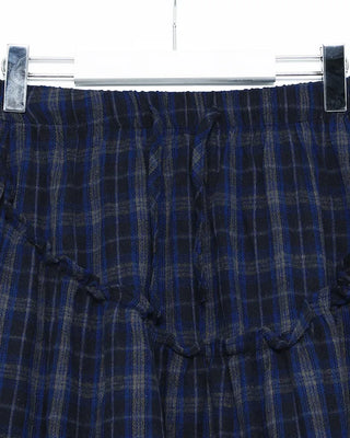 Checked frill long skirt
