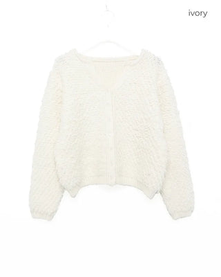 Boucle V-neck cardigan