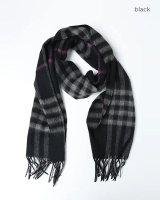 Checked wool blend scarf