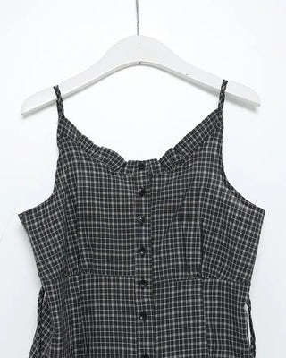 Checkered ruffle bustier