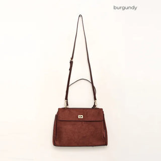 Suede-style square shoulder bag