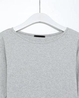 Bateau neck cropped sleeve shirt