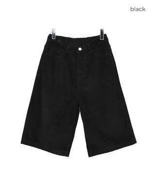 Corduroy back elastic Bermuda shorts